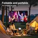 Projector Screen, Outdoor Projector Screen, Washable & Foldable - Ideal for Indoor/Outdoor Home Theater, Camping, Office, 16:9 Aspect Ratio, 4K HD, Projector for Movies On Wall