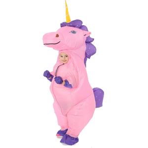 GOPRIME Halloween Kid Unicorn Costume, Inflatable, Child Size, 4-6, Face Out Breathable, One Size