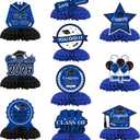 Graduation Decorations 2026, 10PCS Blue and White Graduation Honeycomb Centerpieces for Table Decor, Congrats Grad Honeycomb Table Centerpieces Decorations for Class of 2026 Party Favor Supplies