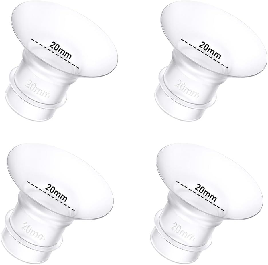 4Pcs Breast Pump Flange Insert 20mm Compatible with Momcozy/Spectra/Medela/eufy/Elvie/Lansinoh/Paruu P10 Breast Pump, Fit for Momcozy M5/M9/M6/V2 Pro/V2 pro/S12 Pro/eufy E10 S1 S1 Pro, 24mm Flange