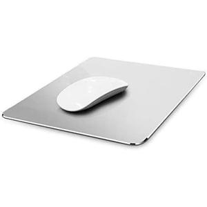 Vaydeer Hard Metal Aluminum Mouse Pad Clear Modern Smooth Magic Ultra Thin Double Side Design Mouse Mat Waterproof Fast and Accurate Control Compatible for Gaming and Office, Silver, 11.81X9.45 Inch