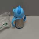 Munchkin Cool Cat Sippy Cup with Straw for Toddlers, Stainless Steel Straw Cup, 8 Ounce, Blue