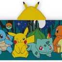 Pokemon Anime Kids Super Soft Bath/Pool/Beach Soft Cotton Terry Hooded Towel Wrap, 24 in x 50 in, (Official Licensed Product) By Franco