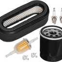 HIFROM 11013-2205 Air Filter Pre Filter 49065-7010 Oil Filter Fuel Filter Spark Plug Kit Compatible with Kawasaki FD590V John Deere 285 320 345 Gx345 Lx279 2500A 2653A M76076 Lawn Mower