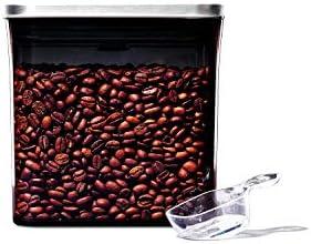 OXO Steel POP Coffee Container with Scoop- 1.7 Qt for Coffee, Tea and More,Grey OXO Steel POP Coffee Container with Scoop- 1.7 Qt for Coffee, Tea and More,Grey