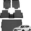 Jenofa-Car Floor Mats & Upper Cargo Liner for 2017-2022 Nissan Rogue Sport (Cargo Tray Highest Position) Custom All Weather Floor Mats Waterproof Durable Liners for Rogue Sport Accessories Black