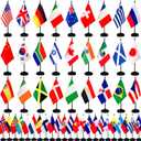 TSMD 50 Countries International World Desk Flags Set Small Mini Office Table Stick Flag with Stand Base,5x8 Inch