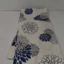 Blue Gray Table Runner Dahlia Pinnata Flower Beige Table Runners Modern Elegant Pompon Farmhouse Geometric Table Center Decor for Home Dining Party Entrance (13x90 Inch)