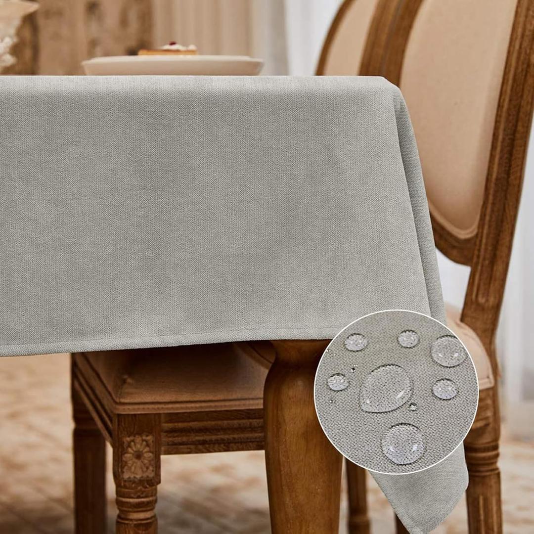 BALCONY & FALCON Rectangle Tablecloth Washable Wrinkle Resistant and Water Proof Table Cloth Decorative Linen Fabric Tablecloths for Dining Parties Kitchen Wedding and Outdoor Use (Beige, 57x118) (Beige-micro Fuzzy)