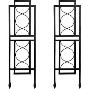 2 Pack 31.5'' Hx8'' W Black Metal Chic Garden Trellis for Climbing Plants - Outdoor Decorative Metal Flower Trellis - Black