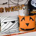 Halloween Pillow Covers 18x18 inch Set of 4, Zombie Cats Mummy Trick-or-Treat Ghost Throw Pillow Covers for Fall Halloween Decorations Halloween Party Pillows Decorative Pillow Covers for Couch Sofa