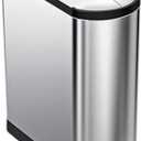 simplehuman 45 Liter / 11.9 Gallon Butterfly Lid Kitchen Step Trash Can, Brushed Stainless Steel