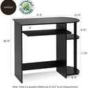 Furinno Simplistic Easy Assembly Computer Desk, With Keyboard Tray, Espresso/Black (15.8 x 31.5 x 28.4)