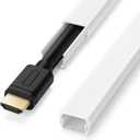 Cord Hider for One Cord, 102in Cable Hider, Paintable Wire Covers for Cords Wall, PVC Wire Hider, Single Cable Raceway for A Thick Extension Cord, Wall Cord Concealer, 6xL17in W0.59 H0.4in, White