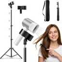 Adjustable Hair Dryer Stand, 23-82 Inch Hair Dryer Holder with Tripod and Universal Clip, Hands Free Blow Dryer Stand for Frozen Shoulder, Arthritis, and Wrist Pain Relief