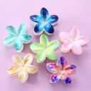 2 x 6 PCS Hawaiian Plumeria Flower Hair Clips for Women - Cute Floral Hair Claw Clips for Girls, Non-Slip Decorative Hair Accessories for Thick Hair, Beach Tropical Gifts for Women
