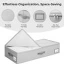 Cupic Cupid Under Bed Storage Containers, Foldable Organizer with Lid for Bedroom, Underbed Storage Box for Blankets, Clothes, Shoes, 2 Pack, Grey