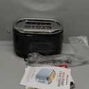 Mueller Retro Toaster 2 Slice with 7 Browning Levels and 3 Functions: Reheat, Defrost & Cancel, Stainless Steel Features, Removable Crumb Tray, Under Base Cord Storage, Black