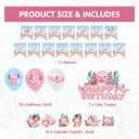 Pink Axolotl Birthday Decorations, Axolotl Backdrop Tablecloth Cake Topper Cupcake Toppers Latex Balloons Under the Sea Bday Party Decors for 1 2 3 4 5 6 Year Old Girl