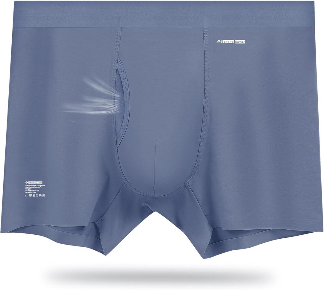 Premium Men's Naked Feeling Air Micro Modal Boxer Briefs - Softer Than Cotton-Athleisure Mens Underwear Trunks (1-pack/Cobalt Blue), XL