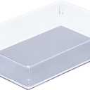 Glad Drawer Organizer Bin, 9x6 - Heavy Duty Clear Plastic Storage Tray for Junk Drawers, Kitchen Utensils, Bathroom Vanity, and Organizing Pantry - BPA Free, Food Safe, Non Slip