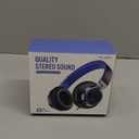 AILIHEN C8 Kids Headphones Wired, On-Ear Headphones with Microphone and Volume Control Foldable Corded Stereo 3.5mm Headset for School Teens Smartphones Chromebook Laptop Tablets Travel (Black Blue) (Medium)