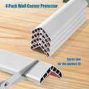 Wall Corner Edge Protector 4 Pack,1.57x1.57x23.62x0.28 inch Soft Baby Proof Corner Guards for Sharp Edges, Self-Adhesive Corner Protectors for Home, Kindergarten,Thickness-White 7mm(0.28 in)