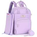 RUVALINO Diaper Bag Backpack, Multifunction Travel Pack Maternity Baby Changing Bags, Large Capacity, Waterproof, Light Purple