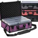 Graded Card Storage Box – Holds 155+ Graded Cards or 700+ Top Loaders - Aluminum Alloy Trading Cards Case, Sports Card Storage Box with Lock, Fits PSA, CSG, BGS (XL Purple)