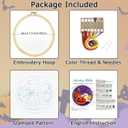 Nuberlic Halloween Embroidery Kits for Beginners Ghost Pumpkin DIY Cross Stitch Starter Craft Kits for Adults Including Cloth with Pattern Hoop Needles Instruction and Threads