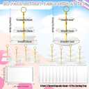 Teenyyou 20 Pack Dessert Table Display Set 8 Pcs 3 Tiered Cupcake Stand with Gold Edges 12 Pcs White Dessert Serving Tray for Wedding Birthday Tea Party Decorations (Round and Square)