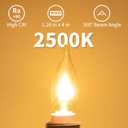 COLWATT 12-Pack Candelabra Light Bulbs 40W Warm White 2500K, 380 Lumen Candle Chandelier Bulb for Ceiling Fan, Pendants or Outdoor, CA10 Clear Type B E12 Base Dimmable