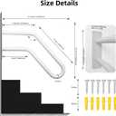 21 Inch Heavy Duty White Stair Handrail Outdoor 1-3 Steps - U Shaped Grab Bars for Elderly for Wall, Wall Mounted Concrete Steps Hand Rails for Garage, Porch, Patio, Garden