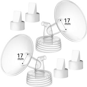 17 mm Flange Compatible with Spectra S2 S1 9 Plus Ameda MYA Motif Luna Cimilre Breast Shield, Duckbill Valves Replacement, Replace Wide Mouth Flange