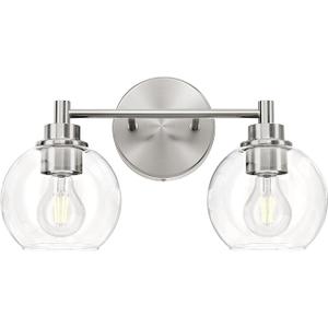 VONLUCE Bathroom Light Fixtures, 2-Light Vanity Lights with Globe Glass Shades E26 Sockets, Bathroom Lights Over Mirror for Bedroom Hallway Living Room, Brushed Nickel Finish, ETL CertificatedAmazon's Choice