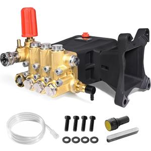 TOOLCY Pressure Washer Pump 3600-4400 PSI Max, 4 GPM Triplex Plunger Pressure Pump, Horizontal 1 inch Shaft Gas Power Washer Pump with Pressure Adjustment Unloader, Direct Drive