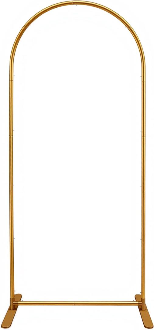 Quick Assembly Aluminum Alloy Arch Backdrop Stand, Lightweight & Sturdy for Weddings, Baby Showers & Birthday Parties, 6FT x 2.7FT Balloon Frame with Elastic Cord Design