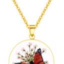 Butterfly Necklace | Pressed Wildflower Necklace | Resin Necklace | Personalized | Handmand Pressed | Gift for Women 18"