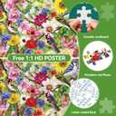 ZHISEOYI 300 Piece Puzzles for Adults, 300 Piece Puzzles for Adults Large Piece, Spring Flowers Birds Butterflies Jigsaw Puzzle, Challenging Puzzle Perfect for Game Nights, 20.5 X 15 in