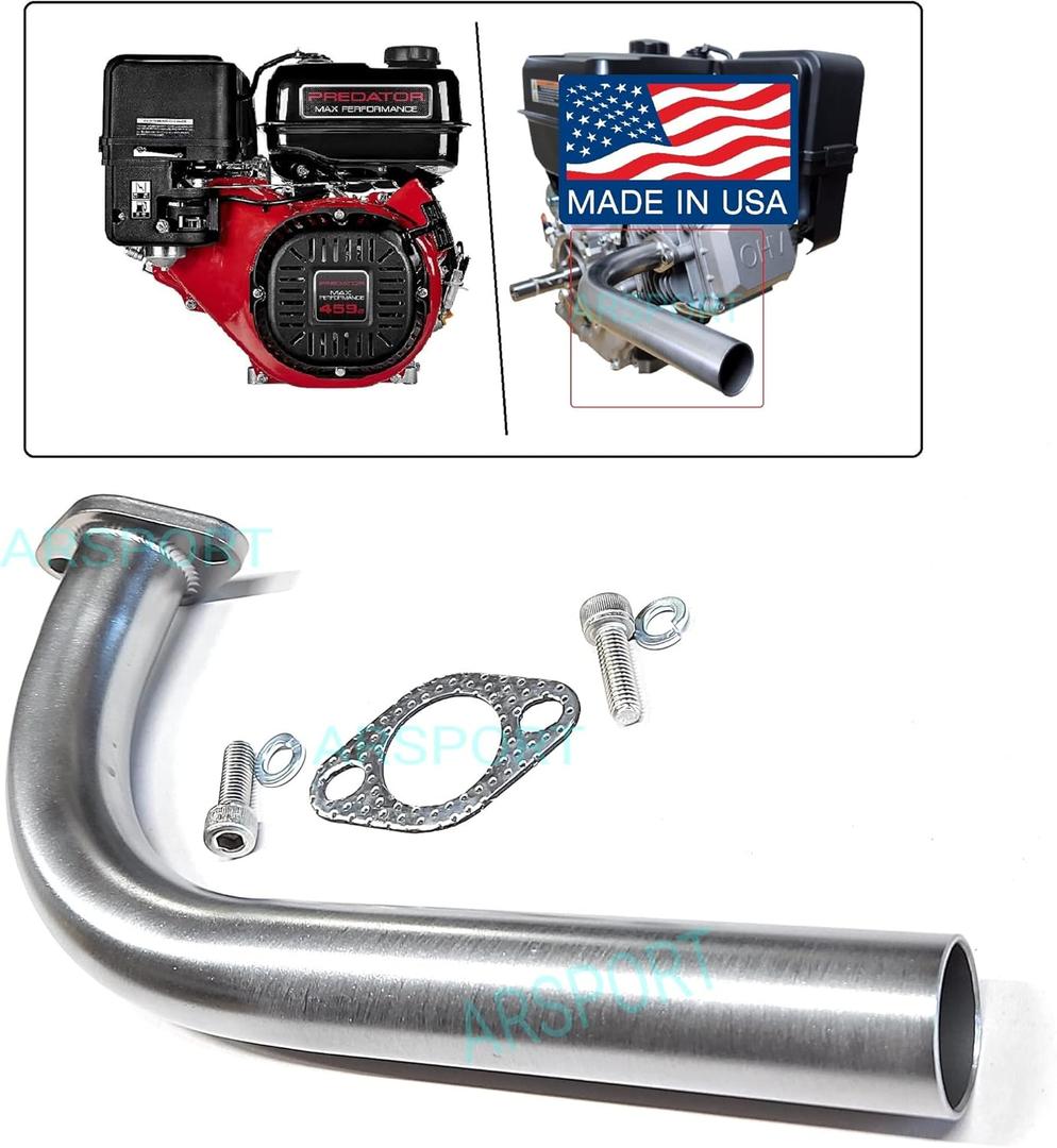 ARSPORT Exhaust Header pipe Compatible with: Predator Max 459, Duroma XP16HPE & XP18HPE 457cc