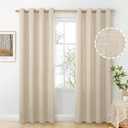 BGment Oatmeal Linen Curtains 84 Inch Length 2 Panels Set for Living Room, Sand Semi Sheer Drapes Light Filtering No See Through Window Treatments with Grommet for Bedroom, Each 52 Inch Wide