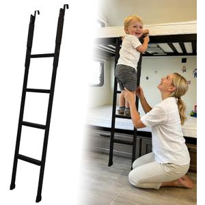 Bunk Bed Ladder, 52"-64" Height Adjustable RV Bunk Ladder with 4 Wider Anti-Slip Steps, Heavy Duty Bunk Bed Stairs Only for Dorm, Loft Bed, Camper, Trailer, Bunkhouse, Ladder for Bunk Bed Load 350 LBS