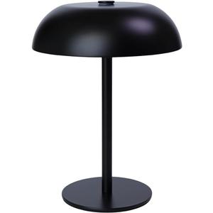 Portable LED Mushroom Table Lamp, Cordless Desk Night Light with 5200mAh Rechargeable Battery, Stepless Dimming Small Lamp with 3 Color and Brightness Control for Bedroom/Patio/Bar/Coffee shop (Black)