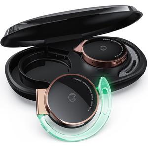 Open Ear Wireless Bluetooth 5.3 Over Ear Headphones with Earhooks - Sports Headset, Clip on Earphones for Sport & Cycling (BT-X-Rose Gold)