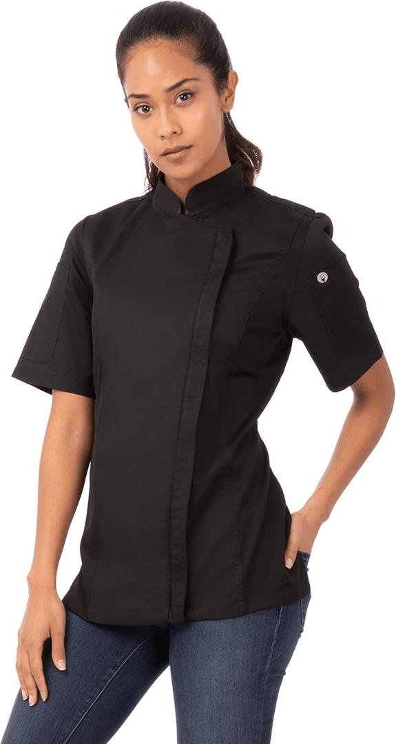 Chef Works Women's Springfield Chef Coat, Black, Small