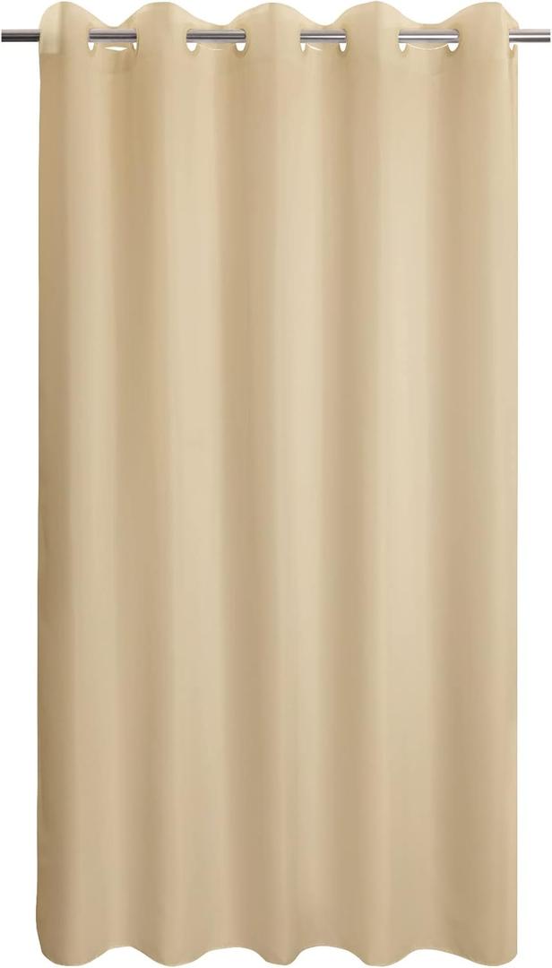 River Dream Extra Long No Hook Beige Shower Curtain or Liner - Soft Microfiber 84" Long Fabric Shower Curtain Liner Set, Machine Washable & Water Repellent, Beige, 71x86