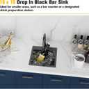 Small Black Kitchen Sink,15x15 Inch Stainless Steel Drop In Topmount Kitchen And Bar Sink Ideal Choice For For Small Space, Prep Area, RV With Bottom Grid,Soap Mat And Drain Assembly, 15x15x9 Inches