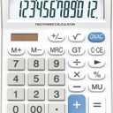 Premium Commercial 12-Digit Large Desktop Calculator with Huge 5-Inch LCD Display Screen, Giant Responsive Buttons, Battery and Solar Powered, Perfect for Home/Office Accounting Finance Use, CD-2776