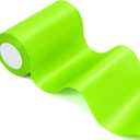 6 inch x 24 Yards Long Fluorescent Green Satin Ribbon, Wide Solid Fabric Ribbons Roll for Christmas Indoor Outdoor Party Decoration, Birthday Baby Shower, Gift Wrapping, Craft Bow, Chair Sash