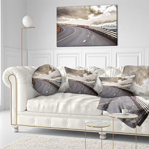 Designart Sky Road Curve Landscape-Photo Canvas Print-40x20, 40x20